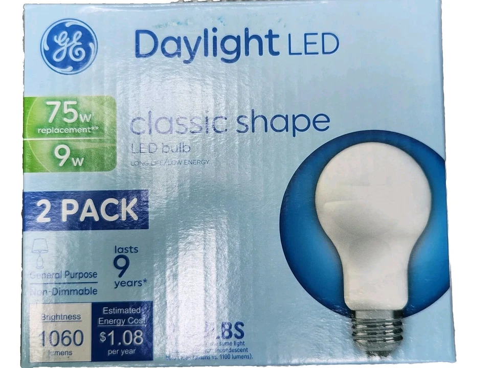 (2 Pack)  93109035 75W LED Equivalence Medium A19 LED Daylight Bulb - Image 1 of 2