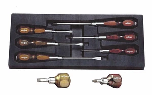 Nepros NTD306+ND3PS-2+ND3MS-06 Holzgriff Schraubendreher 8-teilig Mix Pro Set-US Shiper - Bild 1 von 5