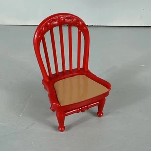 FISHER PRICE Loving Family Dollhouse DINING KITCHEN CHAIR for TABLE Red Tan - Picture 1 of 2