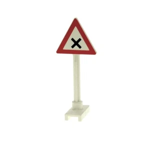 1X Lego Traffic Road Sign Triangle Red White Caution Intersection 81294 - Picture 1 of 1