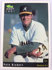 1991 Modesto A's-Classic BEST Minor League Baseball Card-Pete Richert