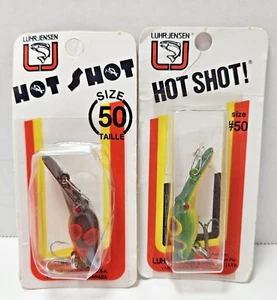 2 Vintage Luhr Jensen Vintage Hot Shots #50 Rana y Negro - Imagen 1 de 7