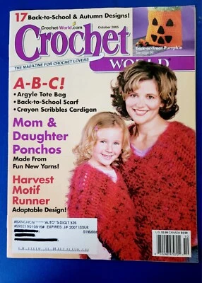 Crochet World October 2005, Mom & Daughter Ponchos, Back To School, Harvest - Image 1 of 4