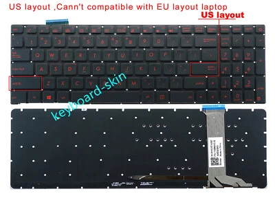 Nuevo teclado retroiluminado EE. UU. para ASUS ROG GL771 GL771JW N751 N751J N751JK Foto 1 de 4