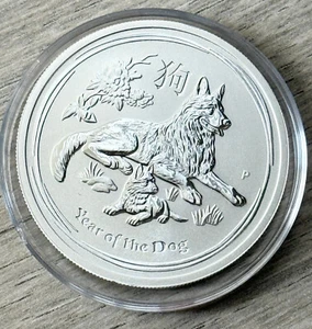 2018 1/2oz Australian Perth Mint Silver Lunar: Year of the Dog Coin in Capsule - Picture 1 of 2