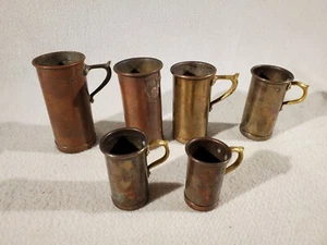 Vintage Jenzo Italy Solid Copper Measuring Cups set of 6 Vintage - Picture 1 of 13