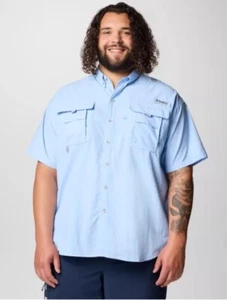 Columbia PFG Men's Blue Omni-shade Short Sleeve Sz 4X EUC - Picture 1 of 10