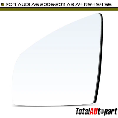 Mirror Glass w/ Heated for Audi A3 2006-2008 A4 A4 Quattro A6 RS4 S4 S6 Driver - Image 1 of 4