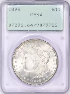 1898 PCGS MS64 OGH Rattler MS64 Philadelphia Morgan dólar de plata brillante BU - Imagen 1 de 7