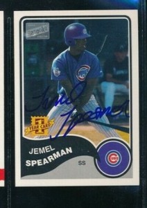2003 Bazooka Cubs Baseball Card #206 Jemel Spearman signed autograph TPD34