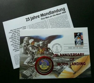 [SJ] USA 25th Anniv Of Moon Landing 1994 Space Astronomy FDC (coin cover) - Picture 1 of 7