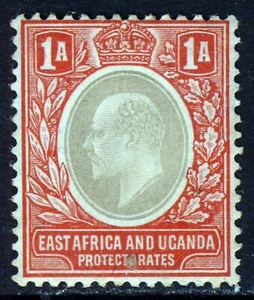 EAST AFRICA & UGANDA KE VII 1904 1 Anna Grey & Red Wmk Mult Crown CA SG 18 MINT - Picture 1 of 2