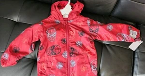 Kleinkind Marvel Spiderman Reißverschluss Jacke Kapuze leichter Windbreaker 3T Herbst - Bild 1 von 5