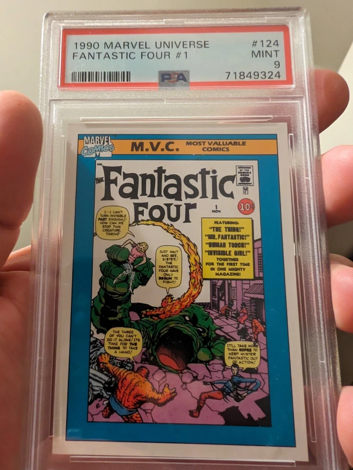 1990 Marvel Universe Fantastic Four #1 MVC PSA 9 Mint #124 - Image 1 of 1