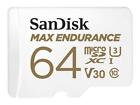 SanDisk Máximo Endurance MICROSDHC UHS-I U3 Memoria + Adaptador 64GB, Larga Vida