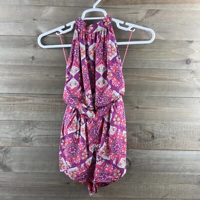 Free People Mujer Mameluco Coral Mareas Mameluco Hollyhock Combo Atar Atrás Talla XS Foto 1 de 4