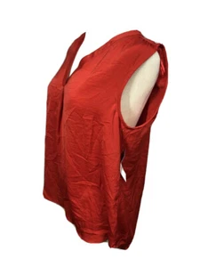 Alfani PL NWT Red Sleeveless  V Neck Essential NWT Shirt Blouse Msrp$50 - Picture 1 of 12