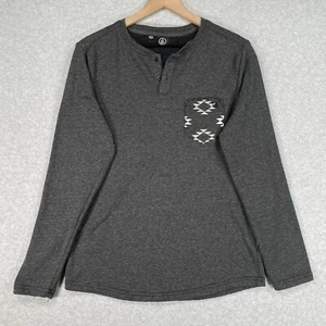 Volcom Henley Sweater M Gray L/S Lightweight Pocket Skateboarding Pullover - Picture 1 of 8