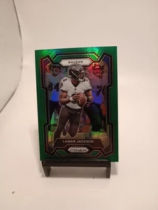 2023 PANINI PRIZM LAMAR JACKSON GREEN PRIZM #18 BALTIMORE RAVENS QB - Picture 1 of 2