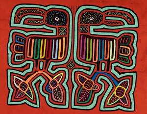 Turquoise Orange Toucan Parrot Mola - Picture 1 of 10
