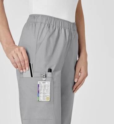 Pantalón Médico WonderWink Para Mujer Wonderwork Pull-On Carga Gris Talla L Alto Elástico Foto 1 de 4