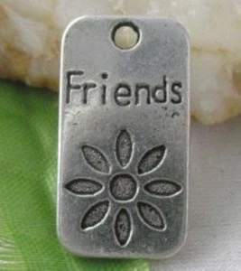 20pcs Tibetan Silver FRIENDS Rectangle Charms R8116 - Picture 1 of 1
