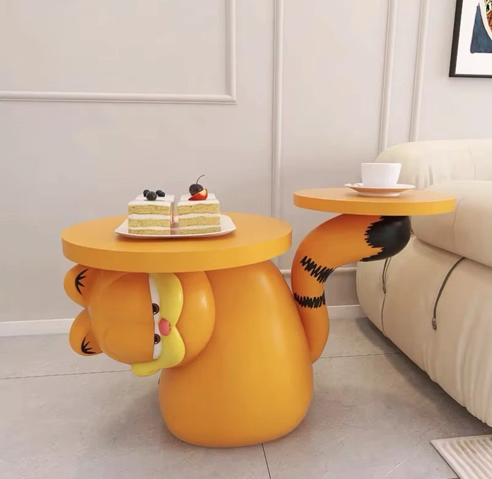 Table Basse Design Garfield - Double Plateau-Deco Geek/Kawaii Pièces Unique - Photo 1/1