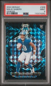2024 Mosaic Football Malik Nabers #306 Rookie RC Genesis PSA 9 - Picture 1 of 2