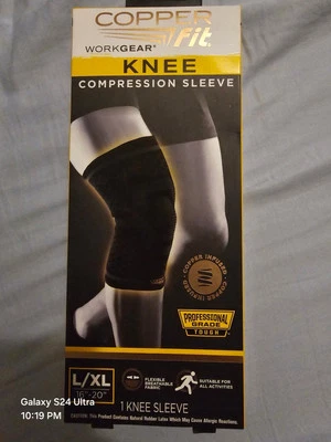 Manga de compresión de rodilla CFIKN Copper Fit - negra Foto 1 de 2