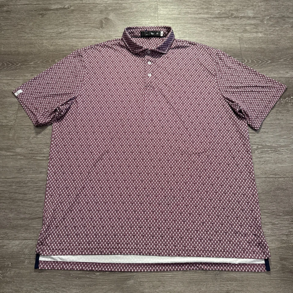 Рубашка поло Ralph Lauren RLX мужская 3XL геометрическая функциональная для гольфа на открытом воздухе футболка с принтом - Изображение 1 из 4