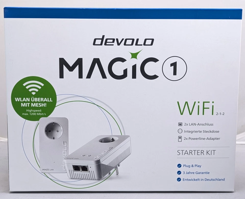Devolo Magic 1 WiFi 1200 Mbit/s Ethernet LAN Anschluss WLAN weiß #SOP 7115 J6 - Bild 1 von 1