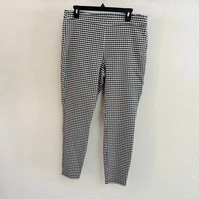 Calça Nanette Lepore Skinny Leg Pull On - Preto e Branco Xadrez - Tamanho G - Imagem 1 de 4