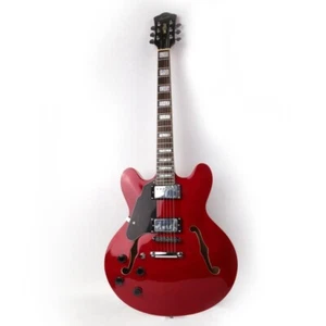Left Hand Semi-Hollow Electric guitar Maple Neck Rosewood Fingerboard in Red - Picture 1 of 6