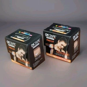Paquete de 2 - Cinta de Kinesiología OK TAPE 20 Tiras Precortadas - Sin Látex Impermeable Beige - Imagen 1 de 3