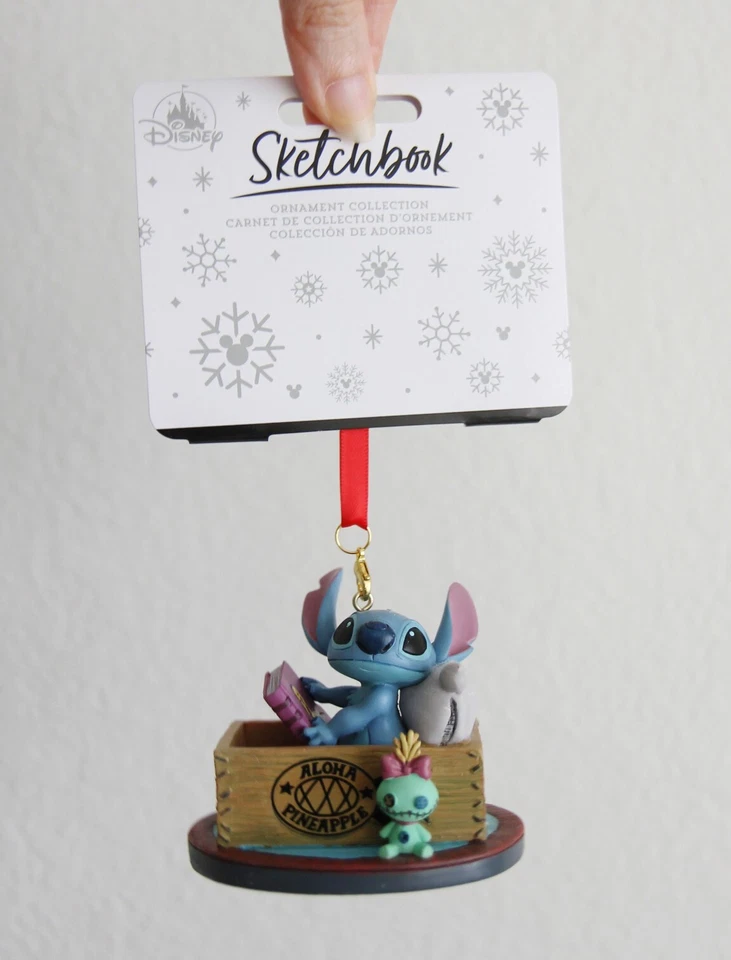 Disney Parks Sketchbook Ornament Stitch & Scrump Pineapple Box Lilo & Stitch