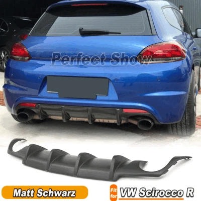 Difusor trasero negro mate para VW Scirocco R 2009-2014 difusor labio - Imagen 1 de 4