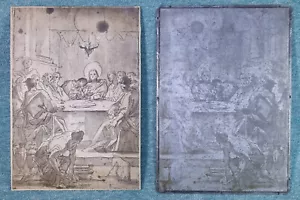 Engraved plate. Last Supper. S.XX Flat Photogravure. Holy Supper. - Picture 1 of 8