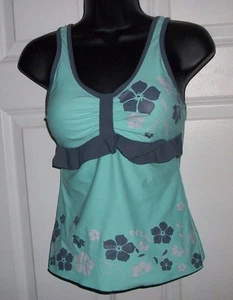 XIALANG HAUT DE BAIN ÉCUME DE MER GRIS FLORAL PRO NETTOYÉ XSMALL 34' POITRINE DOUBLURE REMBOURRÉE - Photo 1/3