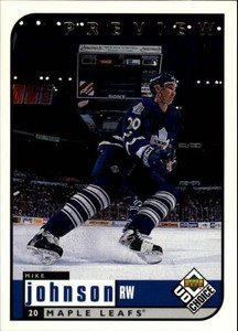1998-99 UD Choice Preview Maple Leafs Hockey Card #199 Mike Johnson