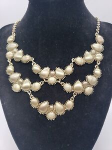 Vintage Enamel Gold Necklace  Gold Tone Jewelry For Women 18"