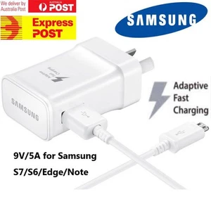 Genuine Samsung 5V/9V Fast charge USB wall charger for Galaxy S6, S7, Edge - Picture 1 of 7