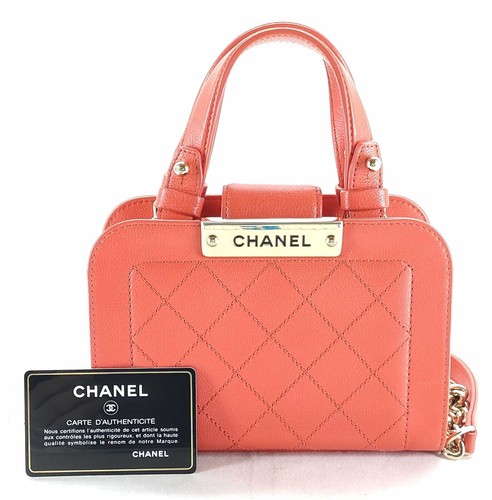 Borsa a tracolla CHANEL Matelasse pelle catena oro 2 vie oro rosso con cartellino