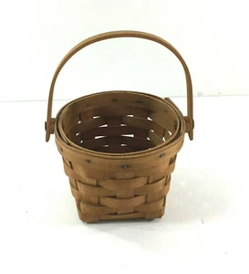 Longaberger 1990 kleiner Messkorb Schwenkgriff Vintage signiert datiert USA - Bild 1 von 9