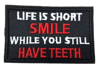 Patch Sew On Take Off Embroidered Clothing Hats Jackets Coat  Sign Message A317 - Image 1 of 4