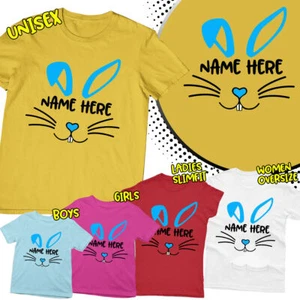 Personalised Blessed Easter Cute Bunny Spring Family Matching Fancy T-Shirt #ED - Picture 1 of 13