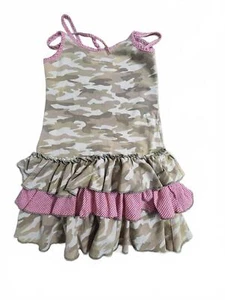 Lindo vestido con volantes de camuflaje Savannah para niñas, talla 6 - Imagen 1 de 1