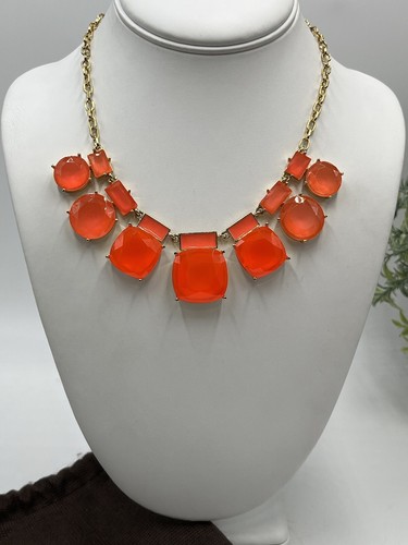 Collana Kate Spade ""Ca A Stir"" Pietra Arancione Smalto Placca Oro