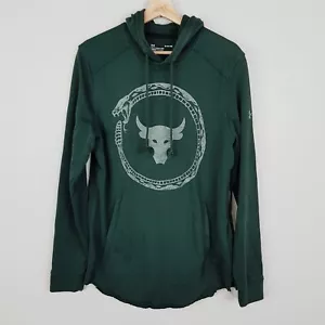 UNDER ARMOUR X PROJECT ROCK Mens Size M Ivy/Fisher Green Snake Hoodie Jumper - Picture 1 of 12