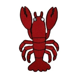 Lobster Crayfish Iron on Patch Seafood Red Shell Fish Prawn Motif 9×5.2x0.1cm(3g - Picture 1 of 3