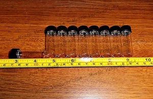 10 Glass GOLD Vials 1 DRAM 1oz Prospecting Mining Panning Dredge Sluice ~ READ! - Picture 1 of 1